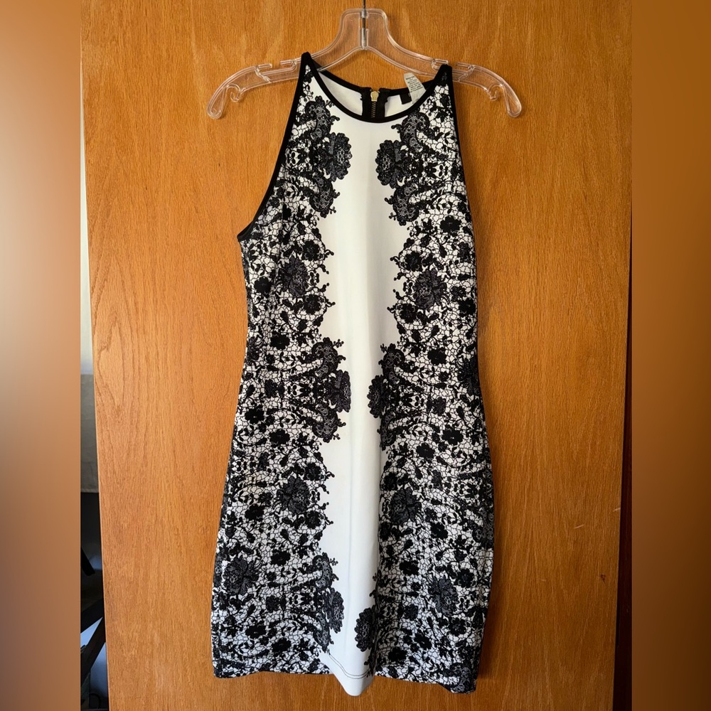B Darlin Black and White Floral Mini Dress